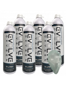 Evolve Oxygen Sauerstoff - 6 Flaschen mit Maske