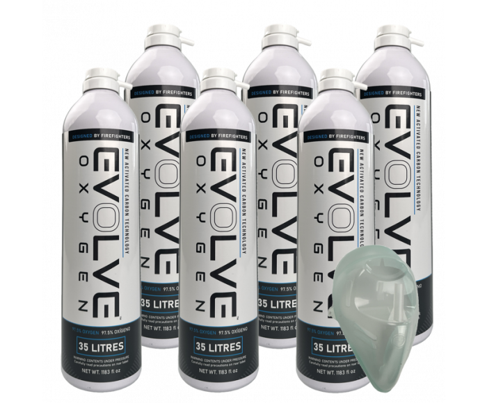 Evolve Oxygen 6x 35L + Sauerstoffmaske